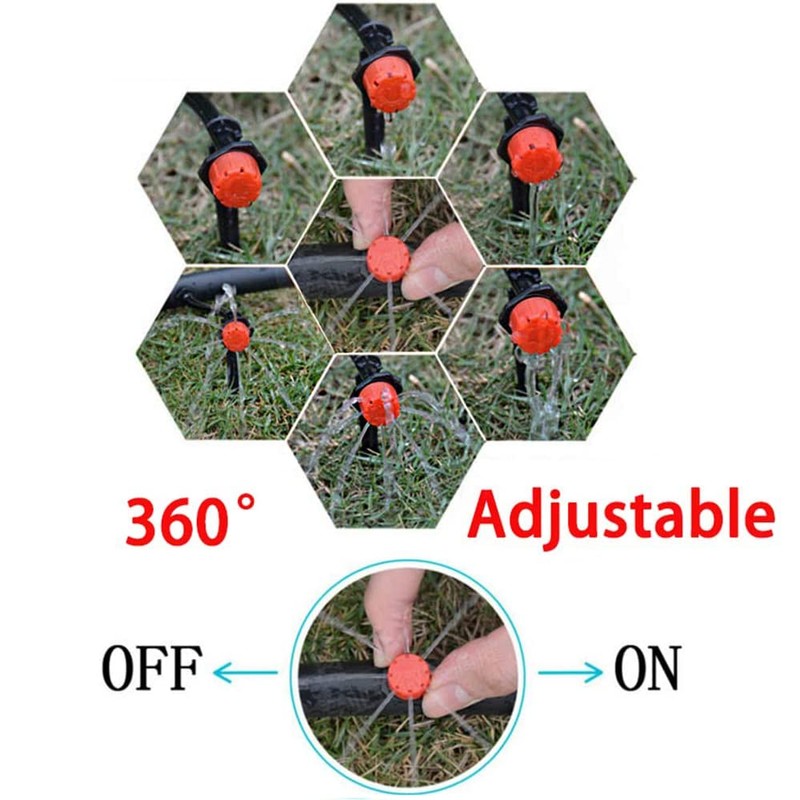 300PCS Automatic Drip Irrigation Kit Garden Watering System Adjustable Micro