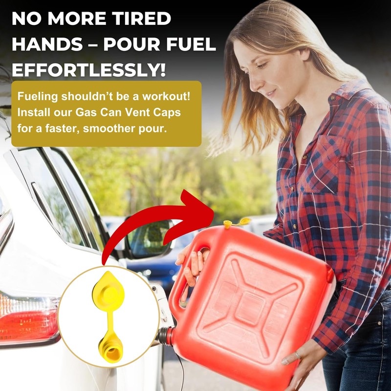 4pcs Yellow Gas Can Vent Caps & 4pcs Gas Can