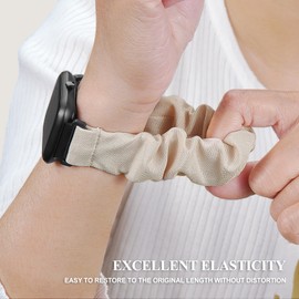 2 Pack Stretchy Scrunchie Bands Compatible with Woneligo/Fitpolo Smart Watch IDW13, 22mm Elastic Fabric Straps for TOOBUR IDW13/IDW16/IDW19/IDW17,for Fitvii H57/H56/HM78,for