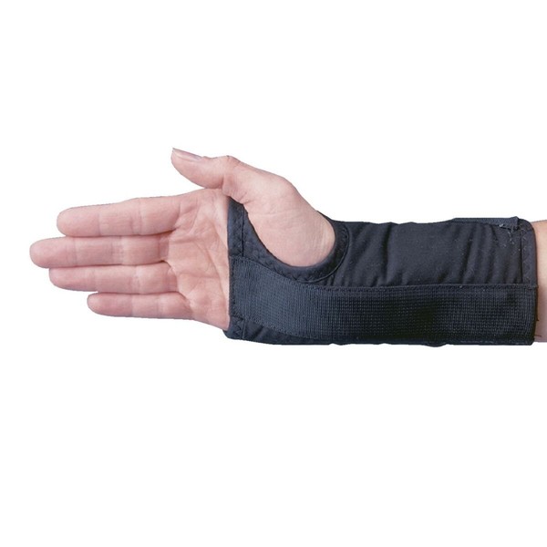 Rolyan D-Ring Right Wrist Brace, Size X-Small Fits Wrists up to 5.75", 8.25" Long Length Support, Black Brace with Straps and D-Ring Connectors to Secure and Stabilize Hands and Wrists