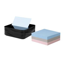 Post-it - Dispensador de notas moderno color negro incluye dispensador y 3 almohadillas para orejas adhesivas superadhesivas para notas emergentes, 2 unidades de poder adherido (WAVE-330-BKVP)