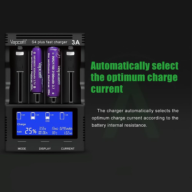 Sofirn Universal 4 Bay Smart Battery Charger with LCD Display