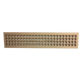 4 Inch x 30 Inch White Oak Hardwood Vent Floor Register Surface Mount, Eggcrate Style, Unfinished
