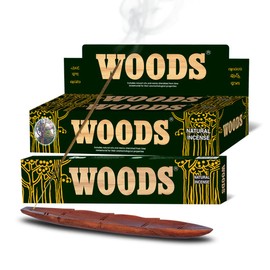 Cycle Brand Woods Natural Incense Sticks, 90 Sticks | 9" Inch Agarbatti Sticks with 50 Mins Burning time | Woody, Sandal, Amber Fragrance | Natural Fragrance for Puja & Meditation | 15 Sticks/Pack
