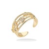 MiiFort Cross Line Gold Plated Statement Ring for Women CZ