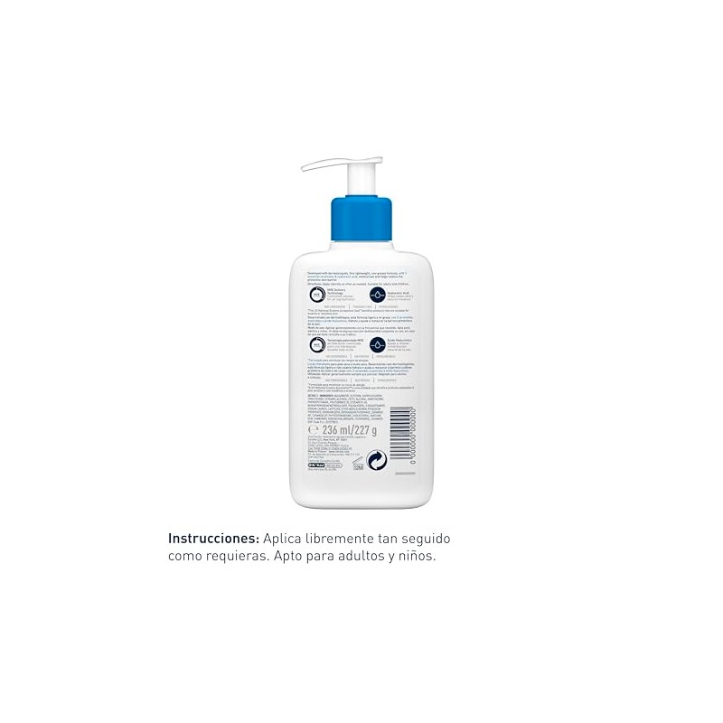 Cerave Loción Hidratante Rostro Cuerpo Piel Seca Ácido Hialurónico 236ml