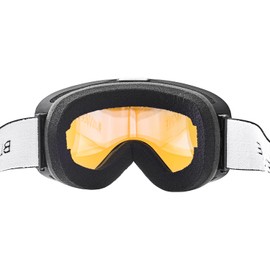 Black Crevice Ski Goggles with Cylindrical Lenses Black/Blue Revo