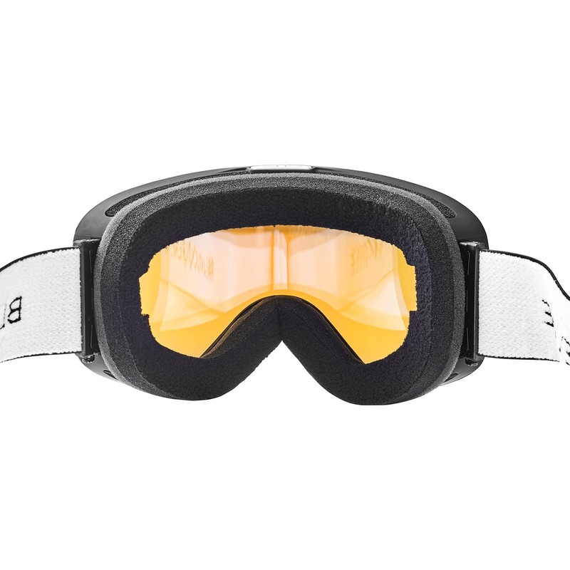 Black Crevice Ski Goggles with Cylindrical Lenses Black/Blue Revo