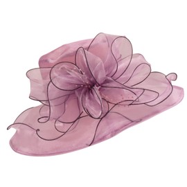 MS.ING Womens Kentucky Derby Hat,4PCs Fascinators for Women Tea Party Bridal Wedding Church Derby Hat Set with Gloves Necklace Earrings(Purple Set)