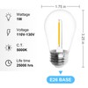 Jslinter S14 5000K Daylight Outdoor String Lights Bulbs Replacement, Shatterproof