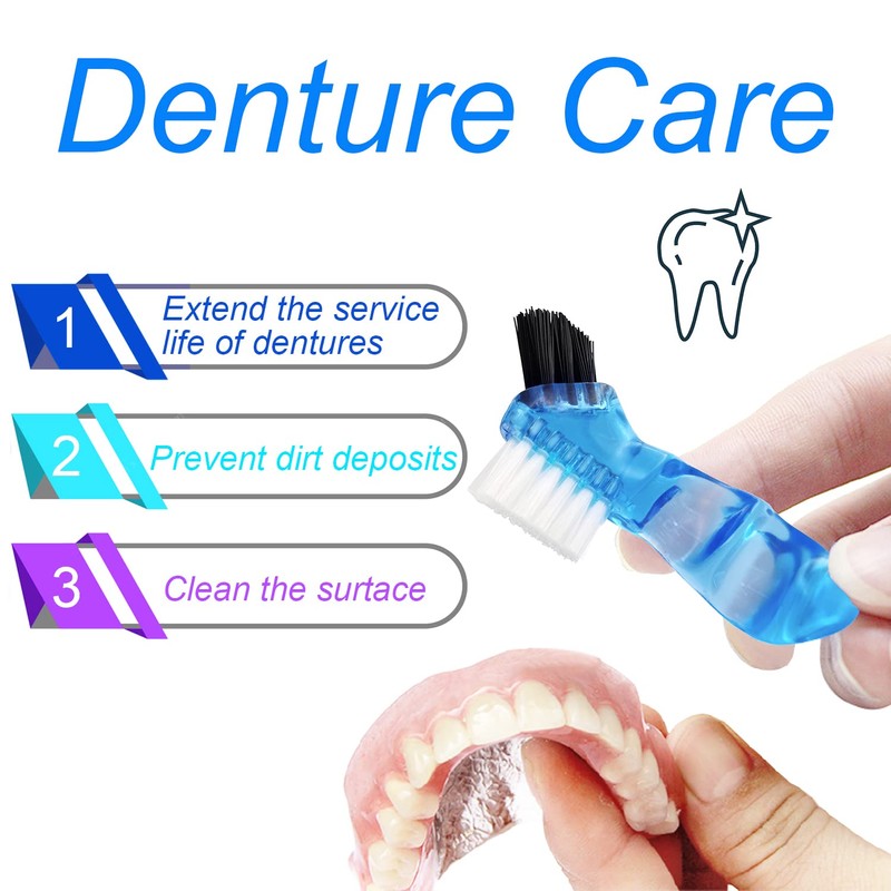 Colorful Denture Bath Case with Brush, Denture Cup Soaking Holder