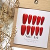 Sun&Beam Nails Handmade Press-on Medium Long Coffin Red Ruby Magnet