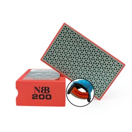 NBB Diamond Pad for Hand Grinding and Polishing with Electroplated Diamond for Stone Granite Ceramic Tile Glass Wood Metal with Sponge Pad (1, 200#)