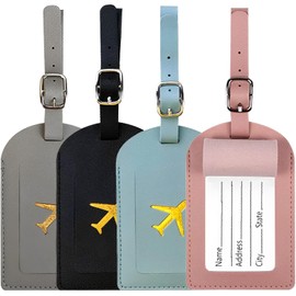 Etiquetas para equipaje de viaje 4 piezas – PU leather resistente y colores brillantes