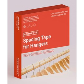 Roomedys® Spacing Tape for Hangers, Spacer, Clothes Divider, Closet Organizer, Perfectly Spaces Hangers & Clothing for Adults, Teens & Kids, Customizable - Black - 6ft to Organize 102 Items