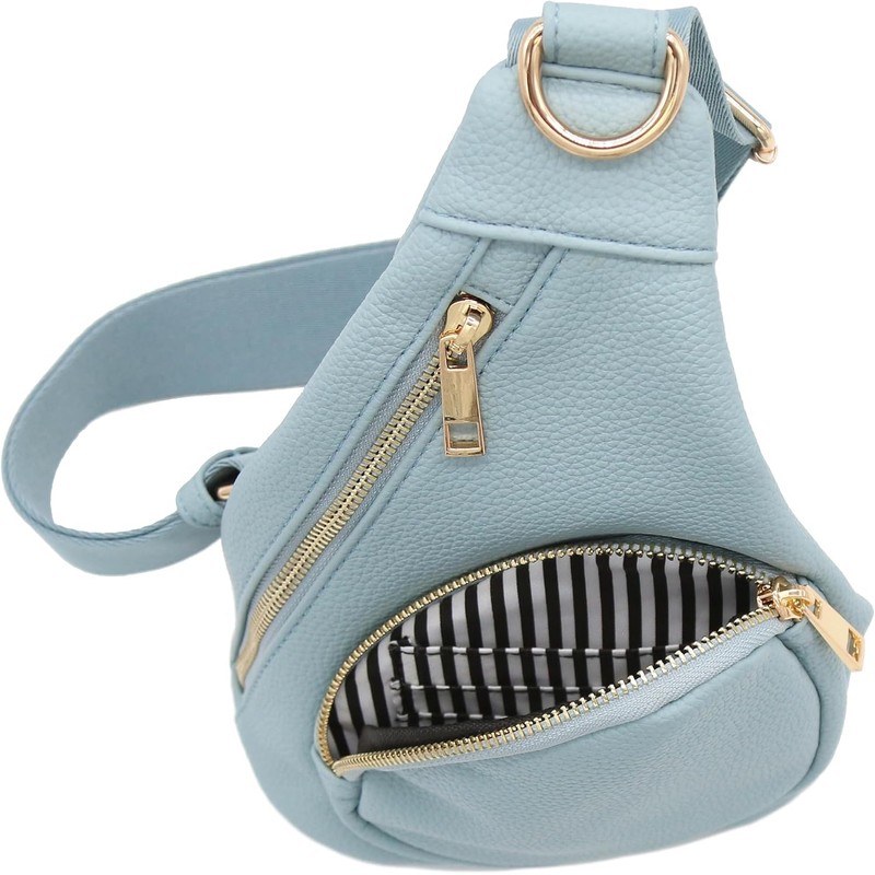 FashionPuzzle - Bolso bandolera de piel sintética ligera y suave,