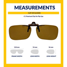 VS EYEWEAR Clip On Flip Up Polarized Sunglasses, C1, Gray, Deep Rectangular