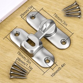 Degree Flip Barn Door Lock,90/180 Degree Sliding Door Locks with Screws,Zinc Alloy Door Lock Latch for Barn,Pet,Bathroom,Outdoor,Garage,Window,Sliding Door