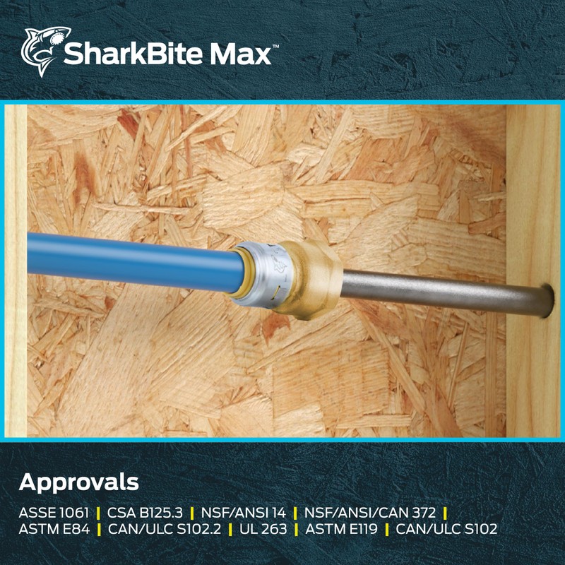 SharkBite Max 1/2 x 3/4 Inch FNPT Reducing Adapter, Push