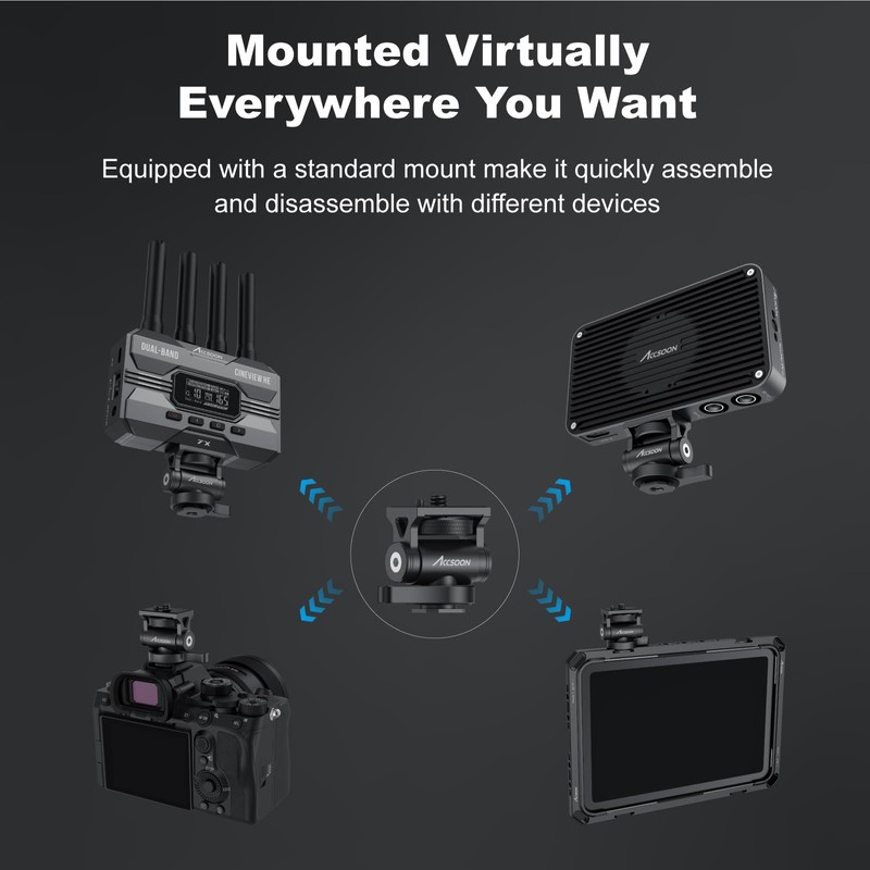 Accsoon 1/4" Multi-Directional Cold Shoe Mount Adapter with 1/4" Thread