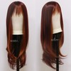 mszyhuwan 99J Burgundy Red With Ginger Mixed Highlights Wig With