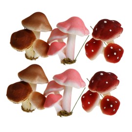 Alasum 6-Piece Miniature Simulated Mushroom Decor for Fairy Garden Micro Landscape Decoration Assorted Colors for Terrariums and Home Decor