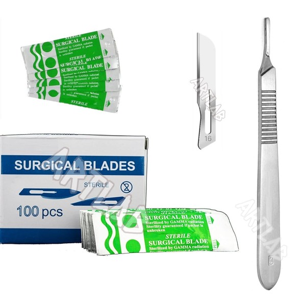 artlab-Pack of 100 Surgical Blades #10,Scalpel Blades for Surgical Knife