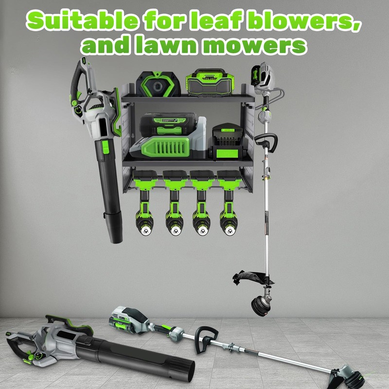 Nathdy Adjustable Wall Mount Rack for Leaf Blower & Weed