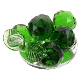 Gatuida Crystal Grape Figurine Realistic Green Grapes Desktop Decor Adorable Cartoon Fruit Sculpture for Home and Garden Lightweight Crystal Ornament for Cheerful Atmosphere