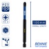 10 x Rennie Tools 100mm Long PZ3 Impact Screwdriver Driver