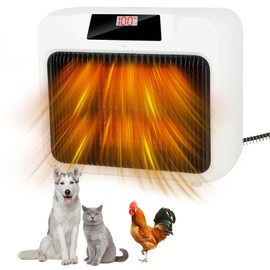 BWOGUE Large Dog House Heater with Thermostat, 300W/600W Outside Pet House Heater for Winter with Anti-Bite Cord, Wall-Mounted Outside Dog Heaters for Dog House Chicken Coop Heater Rabbit Hutches
