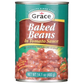 Grace Baked Beans 14oz - 2 Pack Canned Baked Beans - Source of Plant Based Protein & Fiber, Gluten Free, Low Fat