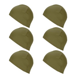 PATIKIL Sweat Wicking Cap, 6 Pack Skull Cap Football for Men Breathable Cooling Helmet Liner Bandana for Cycling Running Sports Hat, Dark Green