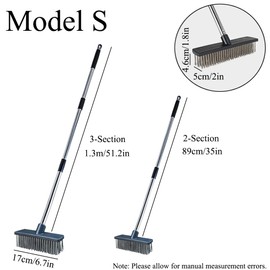 1 Stück Push Besen Bürste, 17cm Edelstahl Heavy Duty Bodenschrubberbürste für Moosentfernung im Freien (S)