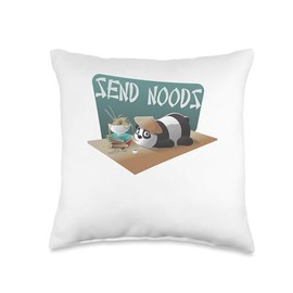 Send Noods Panda Funny Innuendo Ramen Noodle Chinese Food Throw Pillow