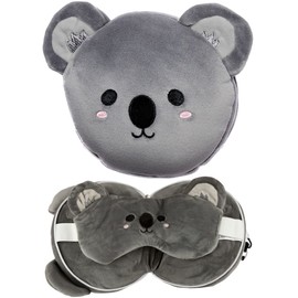 Puckator Cutiemals Koala Relaxeazzz Plush Travel Pillow & Eye Mask Set