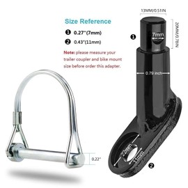 Bike Trailer Hitch Coupler, Bike Trailer Steel Coupler Attachment with Connect Pin, Bicycle Trailer Hitch Connector for Kids Trailer, Pets Trailer (2)