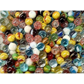 Big Game - Glass Pee Wee 12mm Marbles (Set of 50) Red Pink Cat Eyes from Bulk Assorted Lot