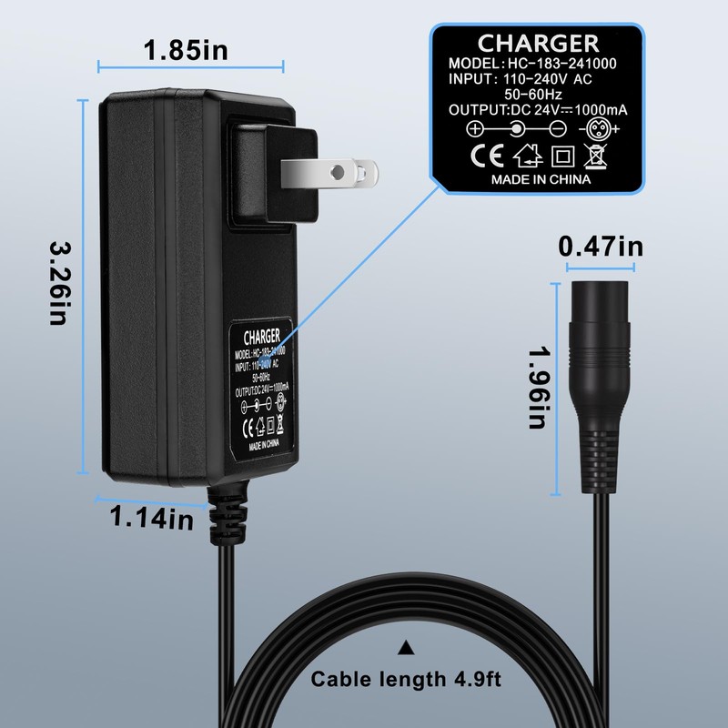 24V Charger for Electric Scooter Razor MX350 Electric Scooter Dirt