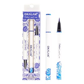 Okalan Delineador Fino Larga Duracion Resistente Al Agua Okalan® Color Blue - Azul Efecto Impermeable