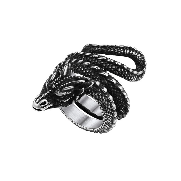 Richsteel Dragon Ring Mens Stainless Steel Thumb Rings for Women