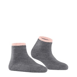 FALKE Women's Cosy Plush House Socks Breathable Climate Regulating Odour-Inhibiting Wool Comfortable Short Warm with Plush Comfortable for Relaxing 1 Pair, Grey (grey melange 3270)