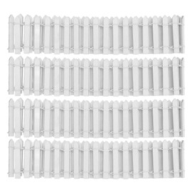 4pcs Miniature Fairy Garden Fence Wood Picket Ornament Fence DIY Garden Accessories for Dollhouse Succulent Plant Pot White