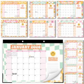 Hadley Designs Large Desk Calendar 2026-2027 - Monthly Teacher Desk Calendars 2026-2027 Desktop Calendar 2026, 18 Month 2026 Desktop Calendars, Cute Retro Classroom Decor Teacher Must Haves