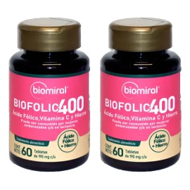 Pack 2 Biofolic Ácido Fólico, Vitamina C, Hierro Y Proteína                                                                                           