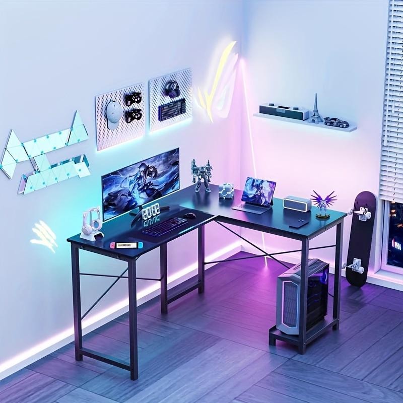 New Versatile L shaped Desk Reversible Design Desk Storage Cpu