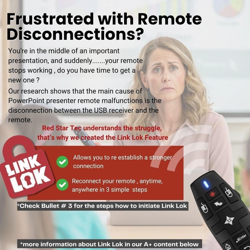 PR-820 Wireless Presentation Clicker with Laser Pointer, PowerPoint Clicker with