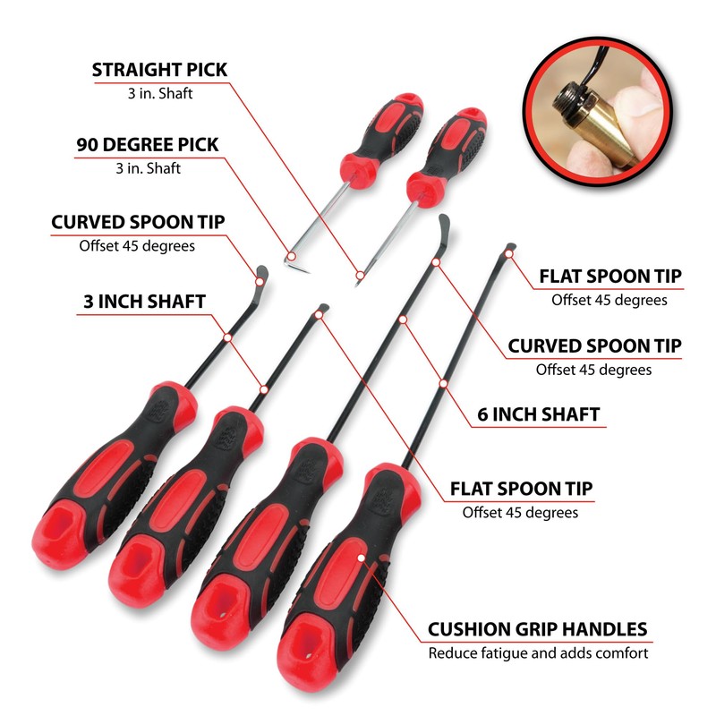 Performance Tool 6 pc. O-Ring and Seal Remover - W80752