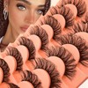 7 Pairs of 3D False Eyelashes, Cat Eye, Fluffy Volume,