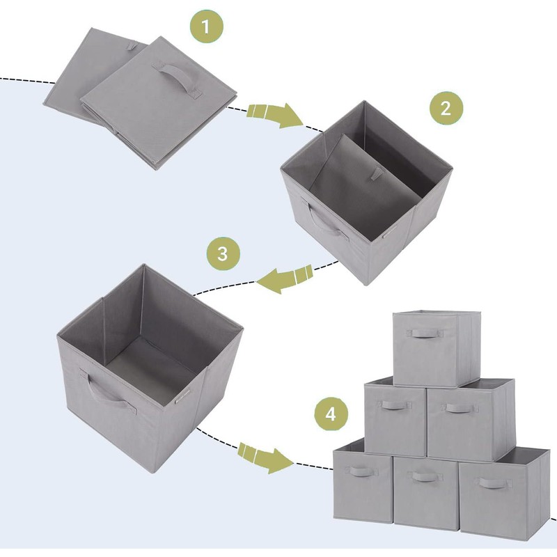 STORAGEIDEAS Storage Cubes, 11 Inch Cube Storage Bins, Set of